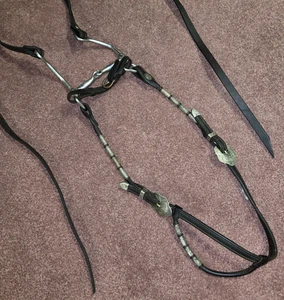 Vtg Western Horse Headstall One Ear IDEM Sterling Overlaid Mexico w/Reins - READ - Picture 1 of 24