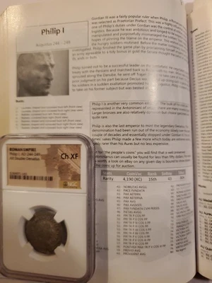 Phillip The 1st A.D.244 SILVER AR.DOUBLE DENARIUS. N.G.C.HIGH GRADE ANCIENT... - Image 1 of 4