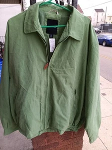 NWT-London Fog Jacket Mens Extra Large XL Green Full Zip Bomber Zip Pockets - Picture 1 of 7