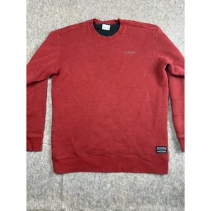 Sudadera Columbia Para Hombre Grande Roja Logotipo Spellout Manga Larga Cuello Redondo Pullover - Imagen 1 de 7