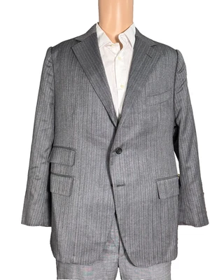 Tom Ford Gray Herringbone Wool Striped Sport Jacket blazer Suit 52S/42S men's - Image 1 of 4
