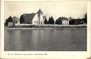 Postcard M E Church Solomons Calvert County MD 1902 Scott #300 Franklin see NOTE - Picture 1 of 3