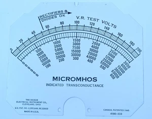 HICKOK 539 PROBADOR DE TUBOS MEDIDOR CARA uM MICROMHOS TRANSCONDUCTANCIA ESCALA VACÍO 3 - Imagen 1 de 2