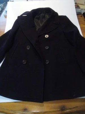 Abrigo vintage azul marino guisante 40r doble botonadura, jersey lana hombre, Foto 1 de 4