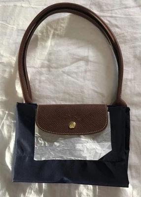 Bolso de hombro de viaje LONGCHAMP Le Pliage grande nuevo sin etiquetas azul marino de nailon Foto 1 de 4