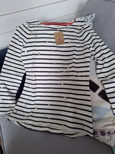 Womens Lovely Joules Navy/White Striped Long Sleeve Harbour Top, Size 6-8 *NWT* - Picture 1 of 9