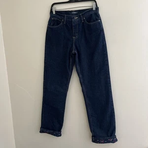 CABELAS Vintage Damen Fleece gefüttert gerades Bein hoher Bund Bündchen Jeans - 6 lang - Bild 1 von 8