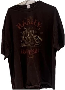 Harley Davidson Brown Skeleton On Bike Front T Shirt 3XL - Picture 1 of 5
