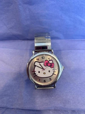 Hello Kitty watch with a silver band and a  - Image 1 of 2