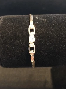 Sterling Silver (Gold Plated) Bracelet with .5ct Topaz 7" - Picture 1 of 2