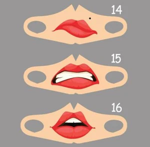 3D Big moods UV PM filter fun Mouth lip design Mask adult teen famous Face Cover - Picture 1 of 10