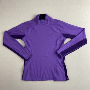 Reebok Play Dry Long Sleeve T Shirt Womens Size M Purple Exercise Fitness Active - Picture 1 of 12