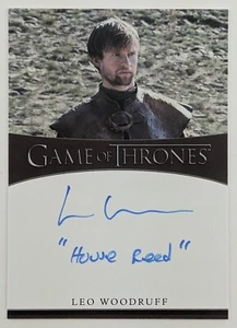 Juego de Tronos Hierro Aniversario Inscripciones Leo Woodruff "House Reed" AUTO - Imagen 1 de 2