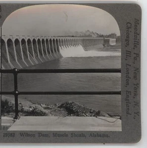 Wilson Dam Muscle Shoals Alabama Keystone Stereoview c1910 - Picture 1 of 3