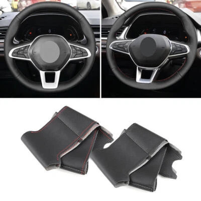 Cubierta de cuero para volante de coche apta para Renault Clio 5 (V) Zoe Captur 2019-2020 Foto 1 de 4