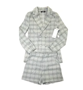 AKIRA Cerise Plaid Blazer two-piece set short for women Size M - Picture 1 of 7