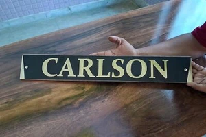 Personalized Brass Plaque Custom Brass Carlson for Recognition Name Plates Sign. - Picture 1 of 5