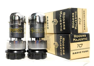 Matched PAIR NOS 7C7 Vacuum Tubes Rogers Majestic 1949 Darkvoice 337 Driver - Picture 1 of 1