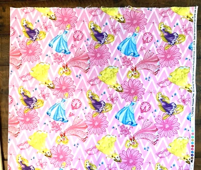 DISNEY PRINCESS Belle Cenicienta Rapunzel Aurora tela de algodón 42" ancho por 18" Foto 1 de 4