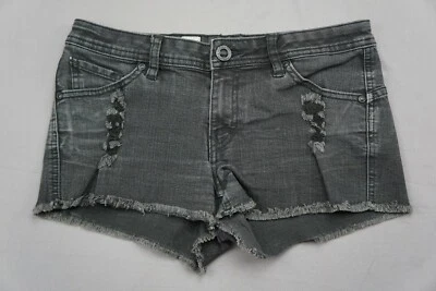Volcom High Voltage Destroyed Denim Short Shorts. Black, Women's Size 7. GUC!! - Image 1 of 4