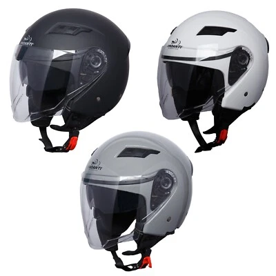 PROANTI Motorradhelm Jethelm Motorrad Helm mit kratzfestem Visier und Sonnenblende