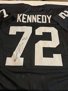 OAKLAND RAIDERS Lincoln Kennedy #72 Signed Home Black JERSEY  Beckett!