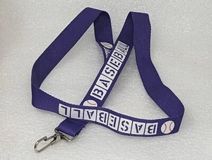 Baseball Lanyard Keychain Ticket Badge Holder Purple - Picture 1 of 1