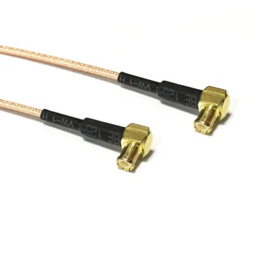 MCX male RA to MCX male right angle  RF cable assembly RG178 adapter 15cm 6inch - Image 1 of 4