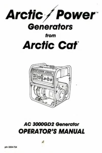 Arctic Cat 3000GD2 Generator Owners Manual : 2254-724 - Foto 1 di 1