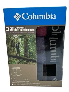 Columbia Men's Boxer Briefs Performance Stretch M 32-34 3-Pack Red/Blue/Black - Picture 1 of 3