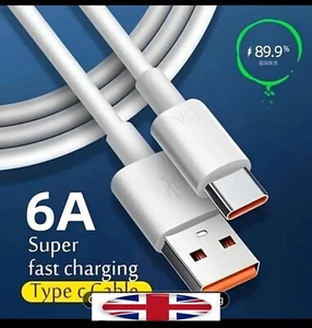 66w Super Fast Type-C Charging Cable USB Lead Phone Charger Cable - Picture 1 of 3