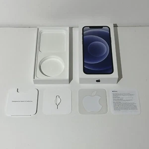 iPhone 12 Black 128gb Empty Box. No Phone. Box Only W/ Insert, Decal & SIM Tool! - Photo 1 sur 4