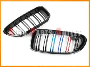 M6 Style Gloss Black M Tri Metal Color Front Grille Fit For 12-17 BMW 640i 650i - Picture 1 of 3