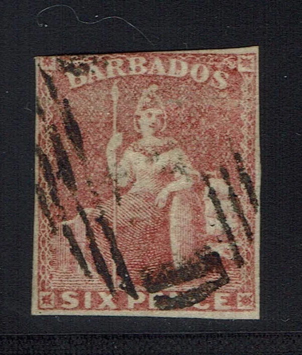 Barbados SG# 11a Deep Rose Red - Usado - Lote 021216 Foto 1 de 1