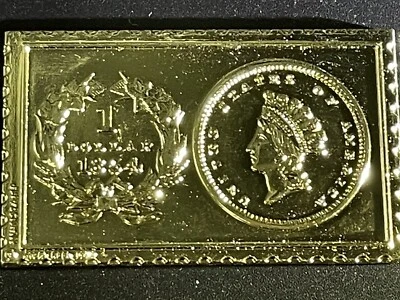Dólares de oro de Estados Unidos de 1854 medalla Numistamp, BAJO #413 TODAS MIS LISTAS, 1979 Mort Reed Foto 1 de 3