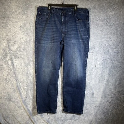 Levi's 550 Men's Relaxed Fit Tapered Leg Stretch Dark Wash Blue Jeans Size 42x32 - Image 1 of 4