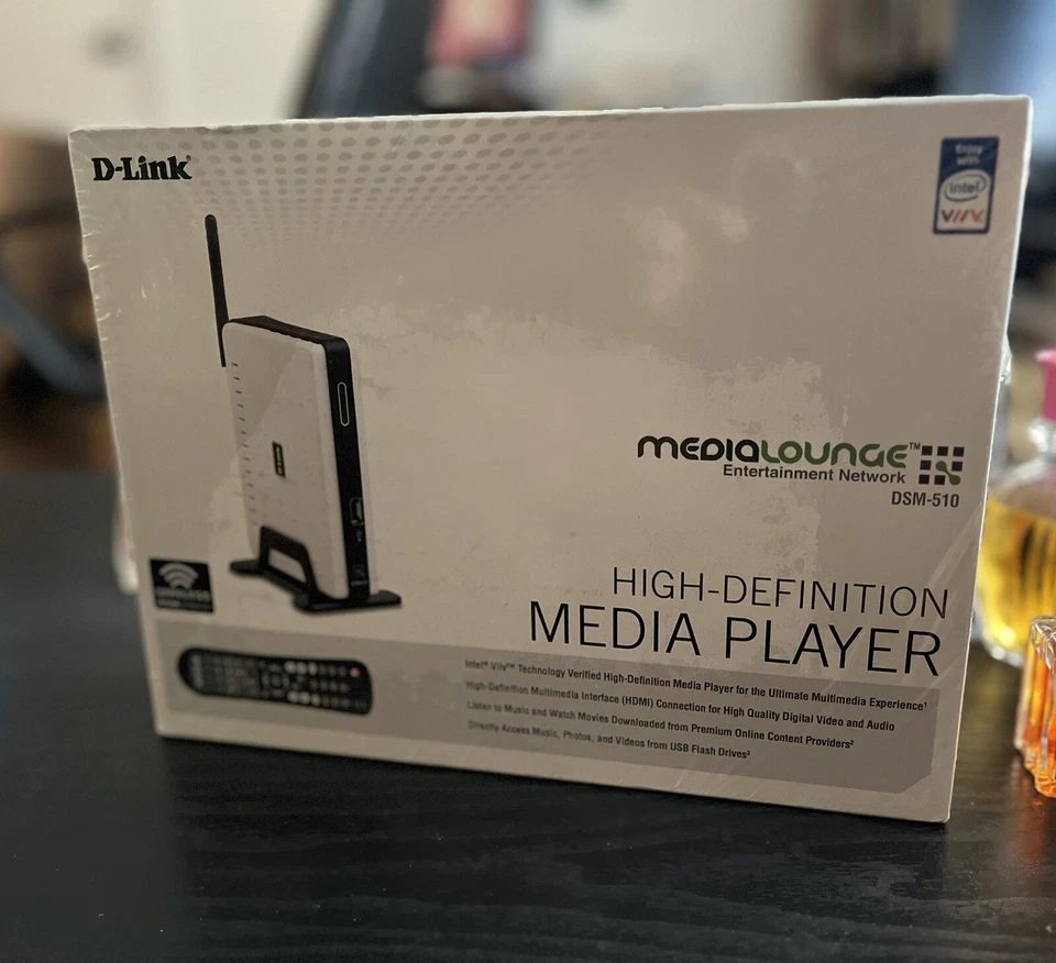 Reproductor multimedia de alta definición D-Link Media Lounge Mdl DSM-510 NUEVO sellado de fábrica Foto 1 de 2