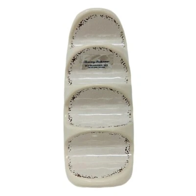 Tommy Bahama Porta Tacos Blanco Rústico Crackle Cinco de Mayo Foto 1 de 3