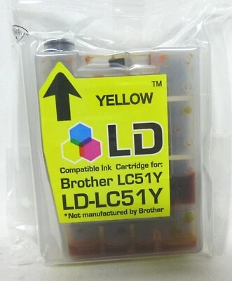 SEALED NEW  YELLOW INK CARTRIDGE BROTHER LC51Y - Image 1 of 2