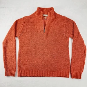Vintage Tommy Bahama Women's 1/4 Zip Coral Color Heavy Knit Sweater S (4/6) - Picture 1 of 17