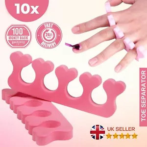 Toe Separator Manicure Pedicure Salon Foam Spacer Uk Foot Toes Separators 10 Pcs - Picture 1 of 12