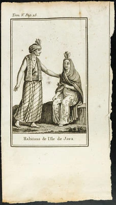 1806 - Gravur Antik Kostüm Isle Of Java - Indonesien - Bild 1 von 3