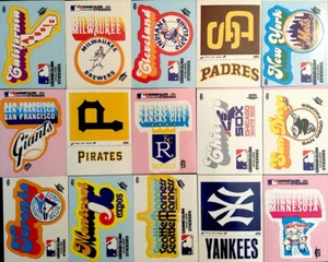 1977 Fleer Grand Slam Hi-Gloss Team Sticker / Karten aussuchen / 2 kaufen + 10% sparen - Bild 1 von 91