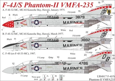 UpRise Decals UR4817 - DECAL F-4J/S Phantom-II VMFA-235, no stencils 1/48 - Image 1 of 4