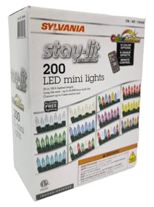 Sylvania Stay-Lit Color Action 200 LED Mini Lights In/Outdoor w/ Remote, 66ft - Picture 1 of 8