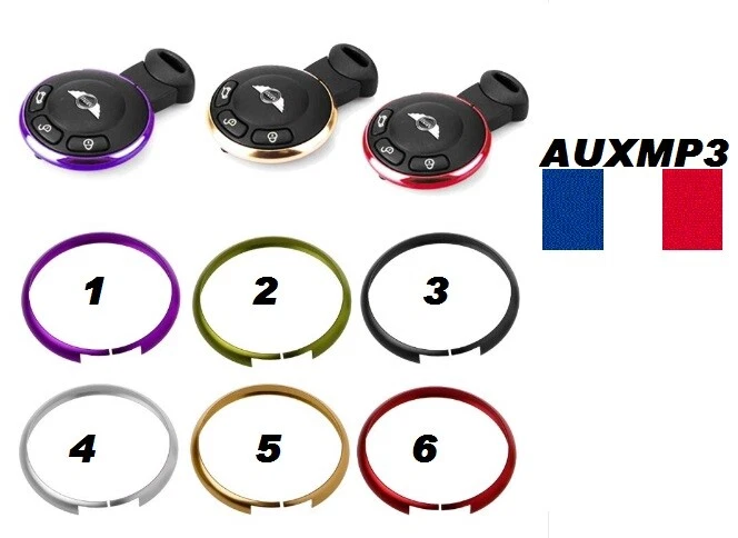 Clef mini cooper R55 R56 R57 R58 R59 R60 Clubman Countryman anneau couleur