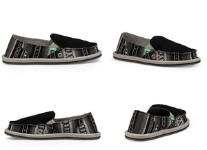 SANUK DONNA SHERPA BLANKET BLACK WHITE COLOR SIDEWALK SURFER SHOES SIZE 6 US - Picture 1 of 6