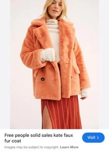 new FREE PEOPLE HEAVYWEIGHT kate faux fur blazer coat m medium - Picture 1 of 2