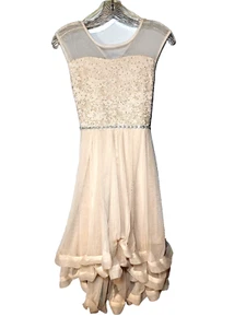 Speechless Kids Girls Blush Pink Lace Chest Tulle Layered High Low Dress Sz 14 - Picture 1 of 10