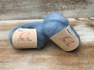 2 skeins  ELLA RAE SILKY KID MOHAIR silk YARN  lace weight  - 28 Iceberg Blue - Picture 1 of 4